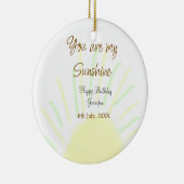 あなたは私のサンシャインイエローパステルの誕生日の追加nam セラミックオーナメント (右)