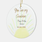 あなたは私のサンシャインイエローパステルの誕生日の追加nam セラミックオーナメント (左)