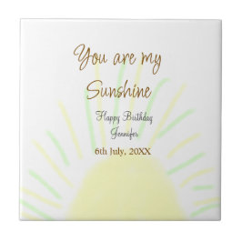 あなたは私のサンシャインイエローパステルの誕生日の追加nam タイル