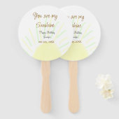 あなたは私のサンシャインイエローパステルの誕生日の追加nam ハンドファン (正面&裏面)