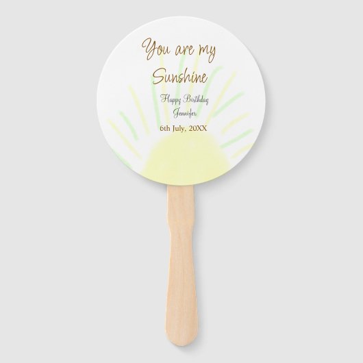 あなたは私のサンシャインイエローパステルの誕生日の追加nam ハンドファン (正面)