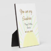 あなたは私のサンシャインイエローパステルの誕生日の追加nam フォトプラーク (側面)