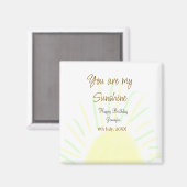 あなたは私のサンシャインイエローパステルの誕生日の追加nam マグネット (正面/裏面)