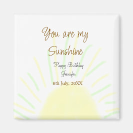 あなたは私のサンシャインイエローパステルの誕生日の追加nam マグネット