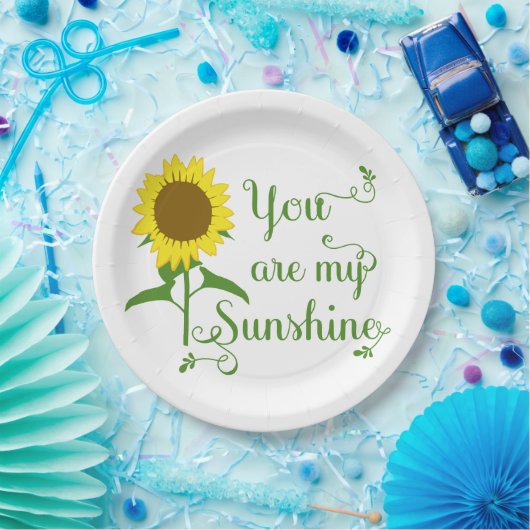 あなたは私のサンシャインイエローフローラひまわり ペーパープレート (パーティー)