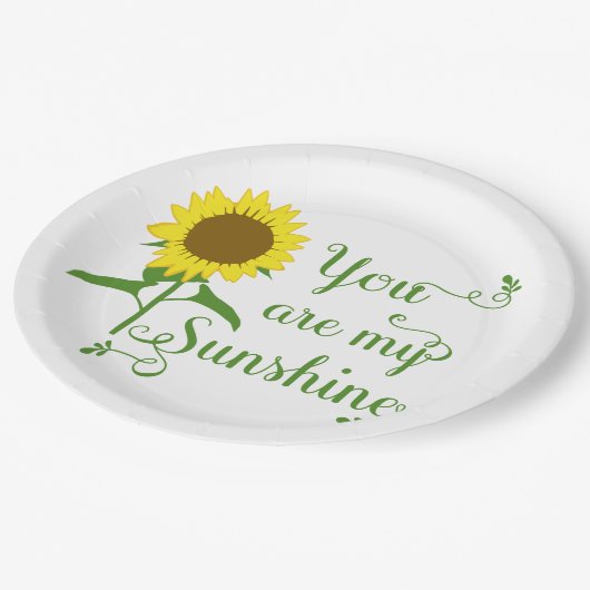 あなたは私のサンシャインイエローフローラひまわり ペーパープレート (アングル)