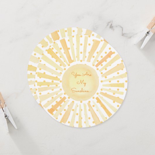 あなたは私のサンシャインイエローホワイトオレンジのラブノート カード (正面/裏面インサイチュ)