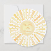 あなたは私のサンシャインイエローホワイトオレンジのラブノート カード (正面)