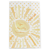 あなたは私のサンシャインイエローホワイトオレンジの水玉模様 ミディアムペーパーバッグ (正面)