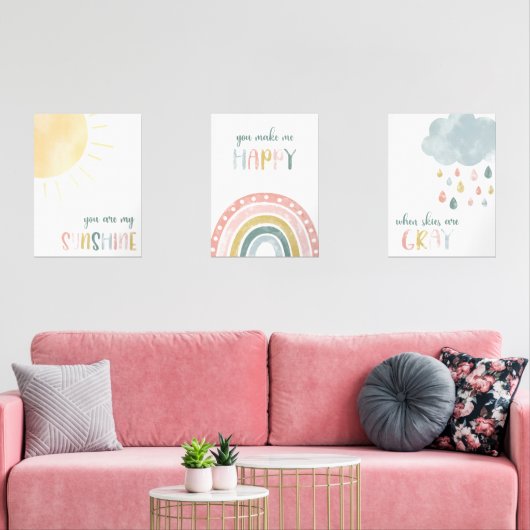 あなたは私のサンシャインウォーターカラーウォールアートグラフィック (リビング)