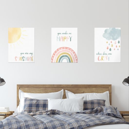 あなたは私のサンシャインウォーターカラーウォールアートグラフィック (寝室)