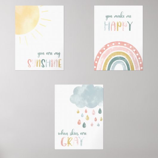 あなたは私のサンシャインウォーターカラーウォールアートグラフィック (正面)