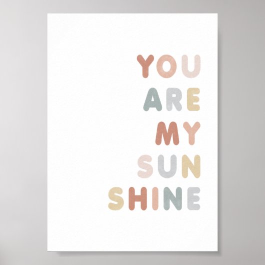 あなたは私のサンシャインウォーターカラー子供部屋ポスター ポスター (正面)