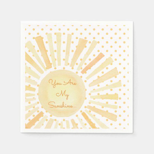 あなたは私のサンシャインオレンジの黄色の白い水色である スタンダードカクテルナプキン (正面)