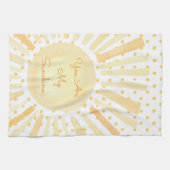 あなたは私のサンシャインオレンジイエローホワイト水玉模様 キッチンタオル (横)