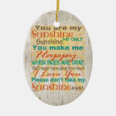 あなたは私のサンシャインオレンジ/ティール(緑がかった色)/クリーム セラミックオーナメント (正面)
