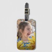 あなたは私のサンシャインキュートな黄色の明るいヒマワリ ラゲッジタグ (正面縦)