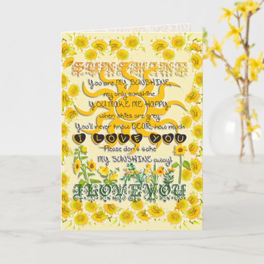 あなたは私のサンシャイングラフィックアーツカード カード (黄色い花)