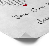 あなたは私のサンシャイングレーハートソング歌詞プリント ポスター (角)