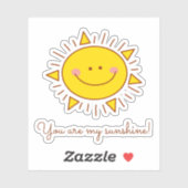 あなたは私のサンシャインサニーデイカートゥーンラブ引用文 シール (シート)