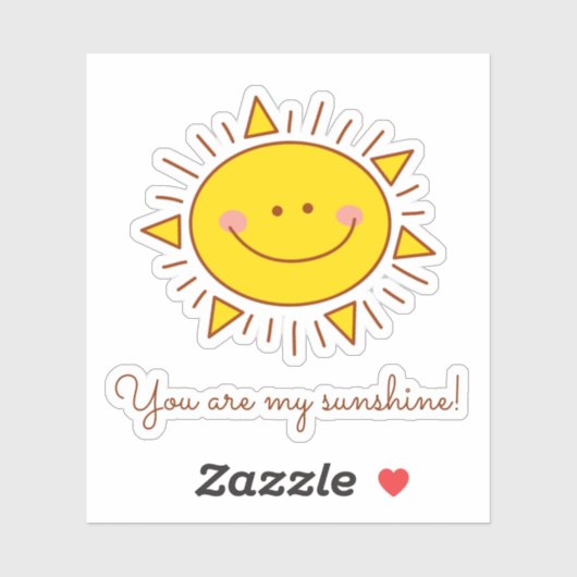 あなたは私のサンシャインサニーデイカートゥーンラブ引用文 シール (シート)