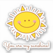 あなたは私のサンシャインサニーデイカートゥーンラブ引用文 シール (正面)