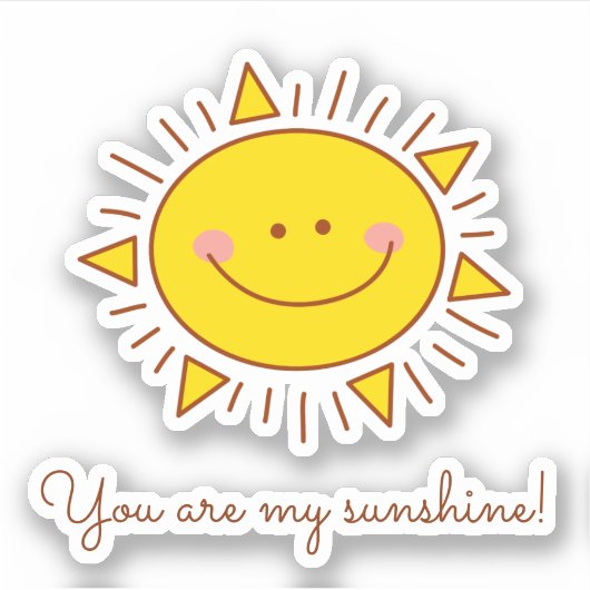あなたは私のサンシャインサニーデイカートゥーンラブ引用文 シール (正面)