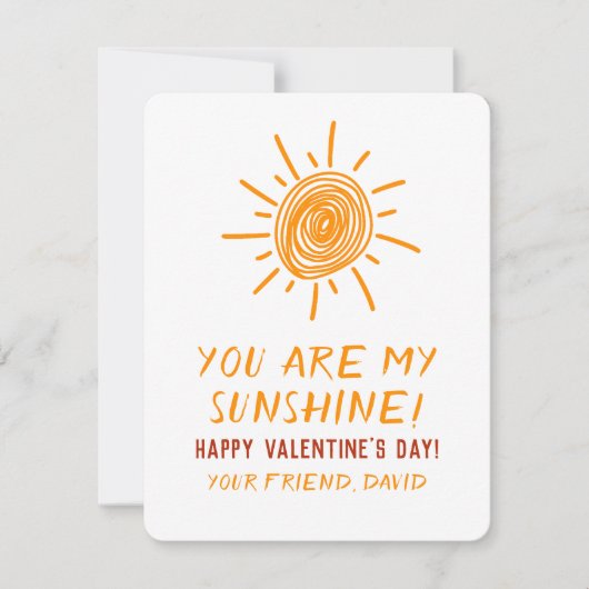 あなたは私のサンシャインサンスケッチバレンタインカード シーズンカード (正面)