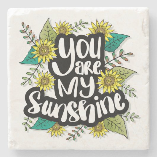 あなたは私のサンシャインサンフラワーストーンコースター ストーンコースター (正面)