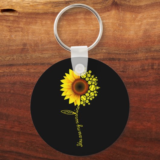 あなたは私のサンシャインサンフラワーソフトボール キーホルダー (正面)