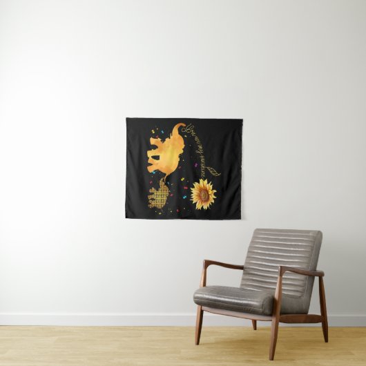 あなたは私のサンシャインサンフラワーゾウ自閉症だ タペストリー (インサイチュ(横))