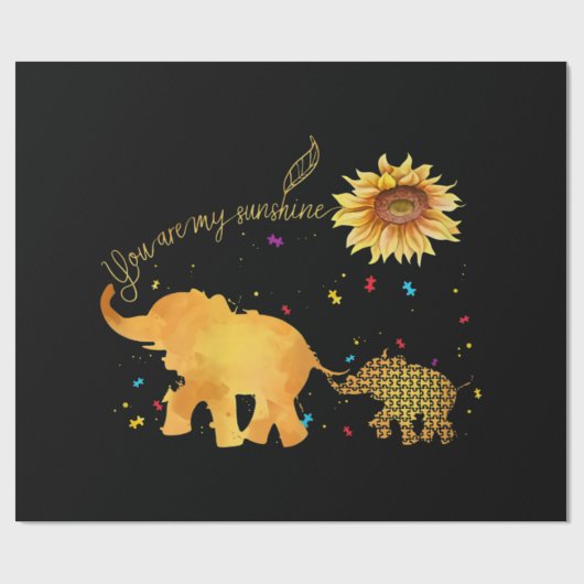 あなたは私のサンシャインサンフラワーゾウ自閉症だ ラッピングペーパー (フラット)