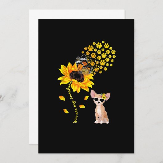 あなたは私のサンシャインサンフラワーチワアワ男性の女性である 案内状 (正面/裏面)
