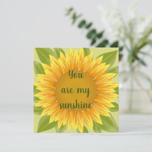 あなたは私のサンシャインサンフラワーフラワー引用文アート カード (スタンド正面)