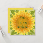 あなたは私のサンシャインサンフラワーフラワー引用文アート カード (正面/裏面インサイチュ)