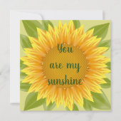 あなたは私のサンシャインサンフラワーフラワー引用文アート カード (正面)