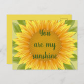 あなたは私のサンシャインサンフラワーフラワー引用文アート ポストカード (正面/裏面)