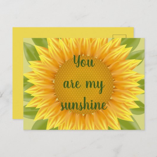 あなたは私のサンシャインサンフラワーフラワー引用文アート ポストカード (正面/裏面)