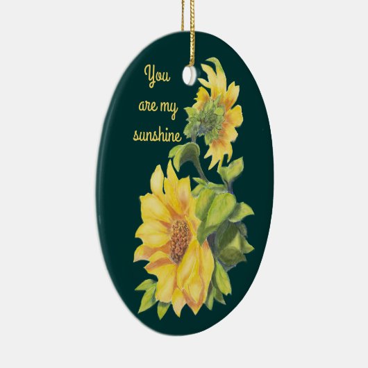 あなたは私のサンシャインサンフラワーフローラ引用文 セラミックオーナメント (右)