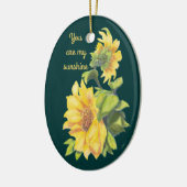 あなたは私のサンシャインサンフラワーフローラ引用文 セラミックオーナメント (左)