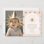 あなたは私のサンシャインサンレトロミニマル1st誕生日である 招待状 (正面)