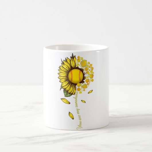 あなたは私のサンシャインソフトボールひまわりスポーツLov コーヒーマグカップ (中央)