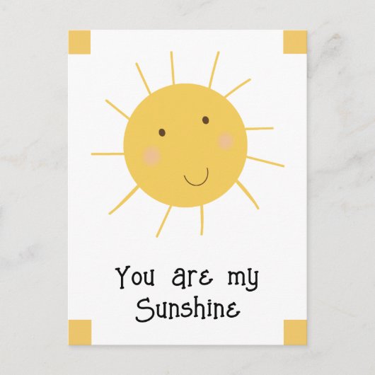 あなたは私のサンシャインハッピーサンイエロー ポストカード (正面)
