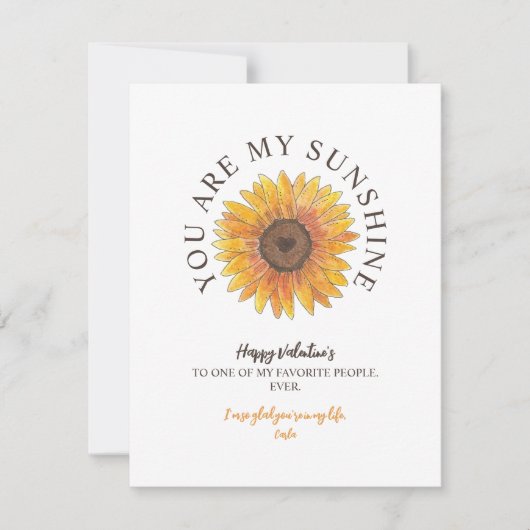 あなたは私のサンシャインバレンタインの休日カード シーズンカード (正面)