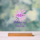 あなたは私のサンシャインパープルピンクパステルサンレイズモ アクリルサイン (ニュートラル)