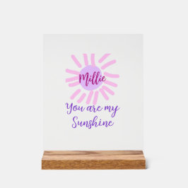 あなたは私のサンシャインパープルピンクパステルサンレイズモ アクリルサイン