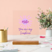 あなたは私のサンシャインパープルピンクパステルサンレイズモ アクリルサイン (ウェディング)