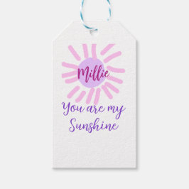 あなたは私のサンシャインパープルピンクパステルサンレイズモ ギフトタグ