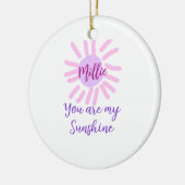 あなたは私のサンシャインパープルピンクパステルサンレイズモ セラミックオーナメント (左)