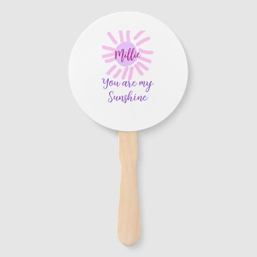 あなたは私のサンシャインパープルピンクパステルサンレイズモ ハンドファン (正面)